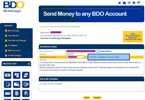 Send Money Online from BDO for Cash Pickup at .